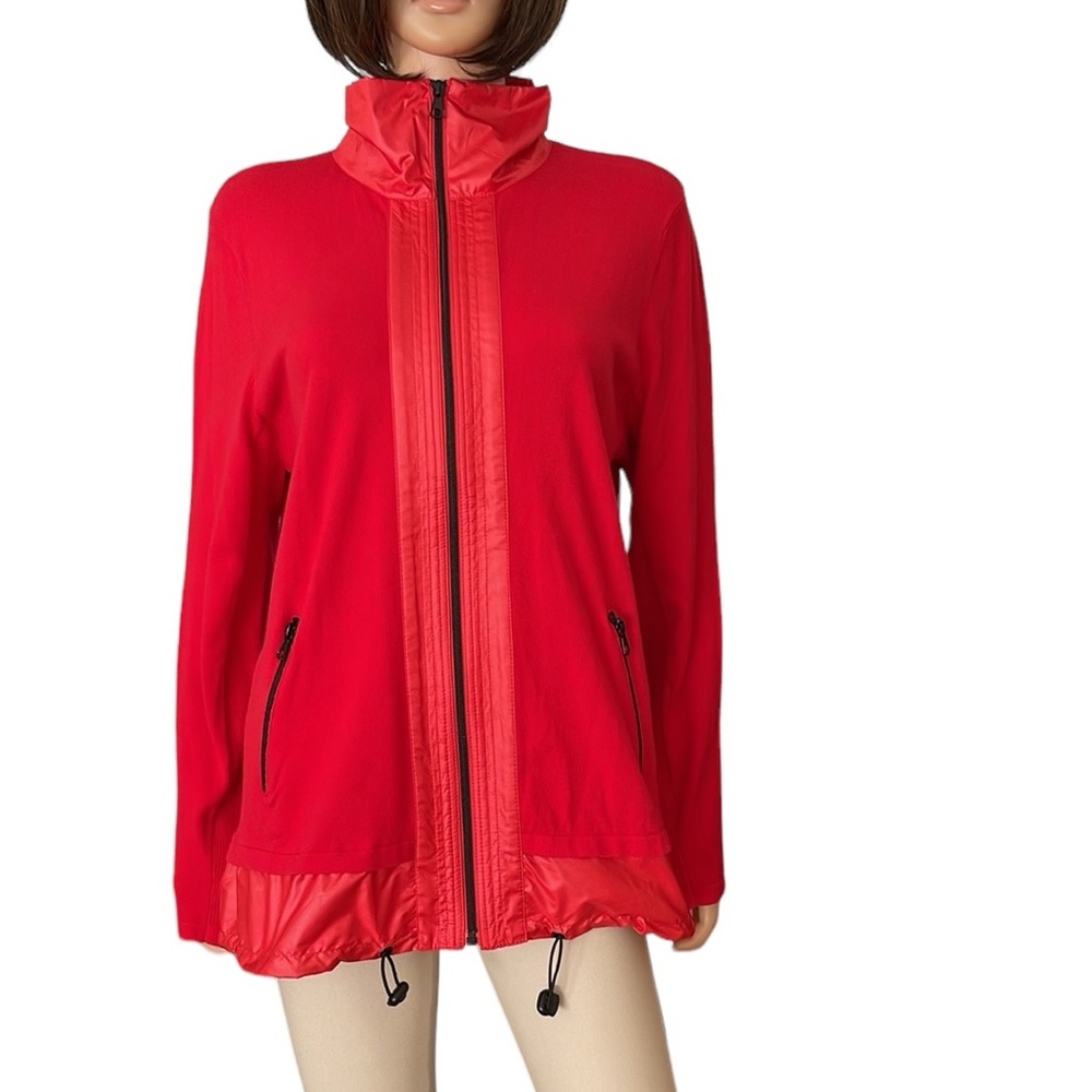 Chico's Red Zip-Front Lightweight Jacket